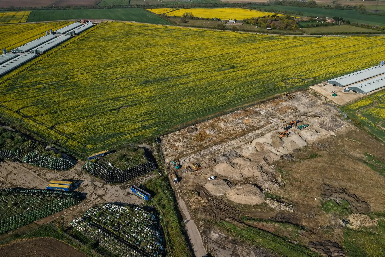 Aerial of site and farmland